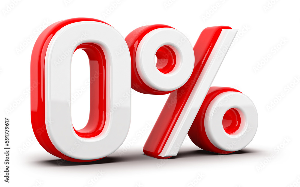 3d Number 0 Percent Red 3d Number 0 Percent Red