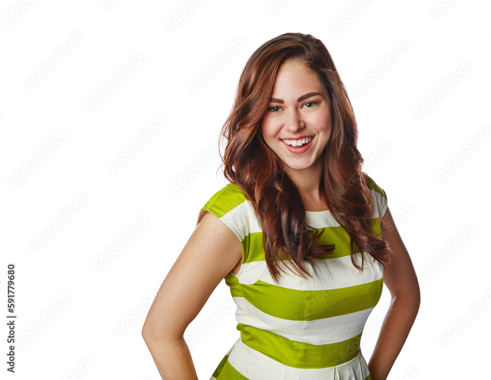 Woman, portrait or fashion clothes on an isolated and transparent png background in trendy, cool or stylish brand. Smile, happy or gen z model and clothing, hands on hips or ginger hair Woman, portrait or fashion clothes on an isolated and transparent png background in trendy, cool or stylish brand. Smile, happy or gen z model and clothing, hands on hips or ginger hair