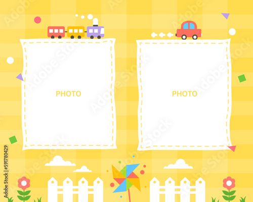 Cute daycare center photo tag illustration 
