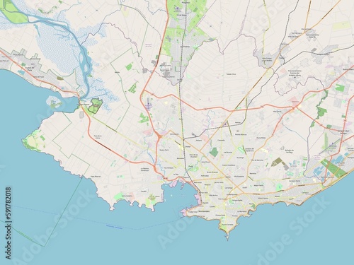 Wallpaper Mural Montevideo, Uruguay. OSM. No legend Torontodigital.ca