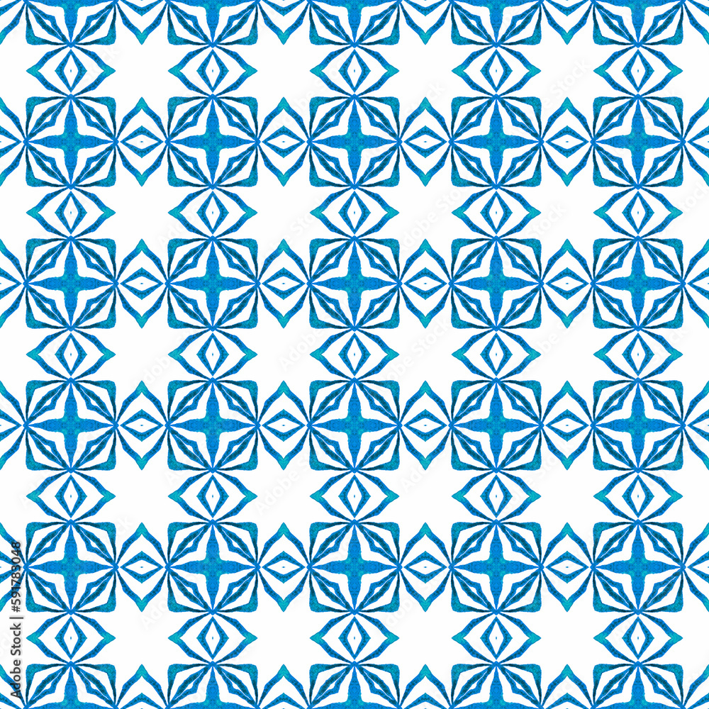 Medallion seamless pattern. Blue memorable boho Medallion seamless pattern. Blue memorable boho
