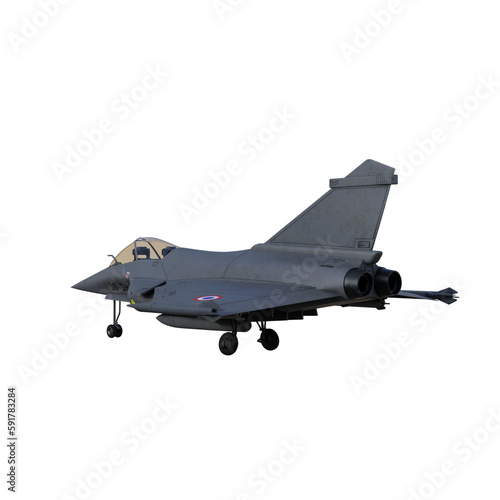 Jet fighter airplane isolated 3d rendering