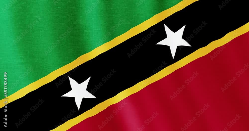 Saint Kitts and Nevis flag seamless loop animation. 4k animation background with the flag of Saint Kitts and Nevis. 4k resolution animated backdrop. Saint Kitts and Nevis flag seamless loop animation. 4k animation background with the flag of Saint Kitts and Nevis. 4k resolution animated backdrop.