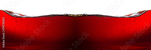 Macro cola background on white background,Macro cola background on white background, side view background of refreshing cola soda with air bubbles isolated on white.