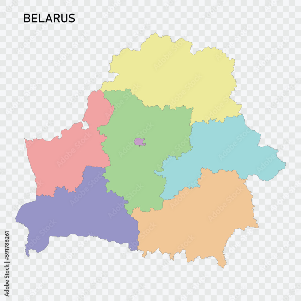 Isolated colored map of Belarus Isolated colored map of Belarus