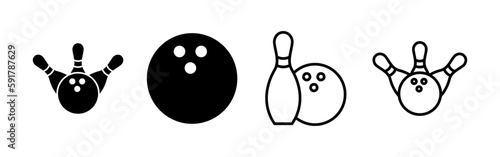 Bowling icon vector for web and mobile app. bowling ball and pin sign and symbol.