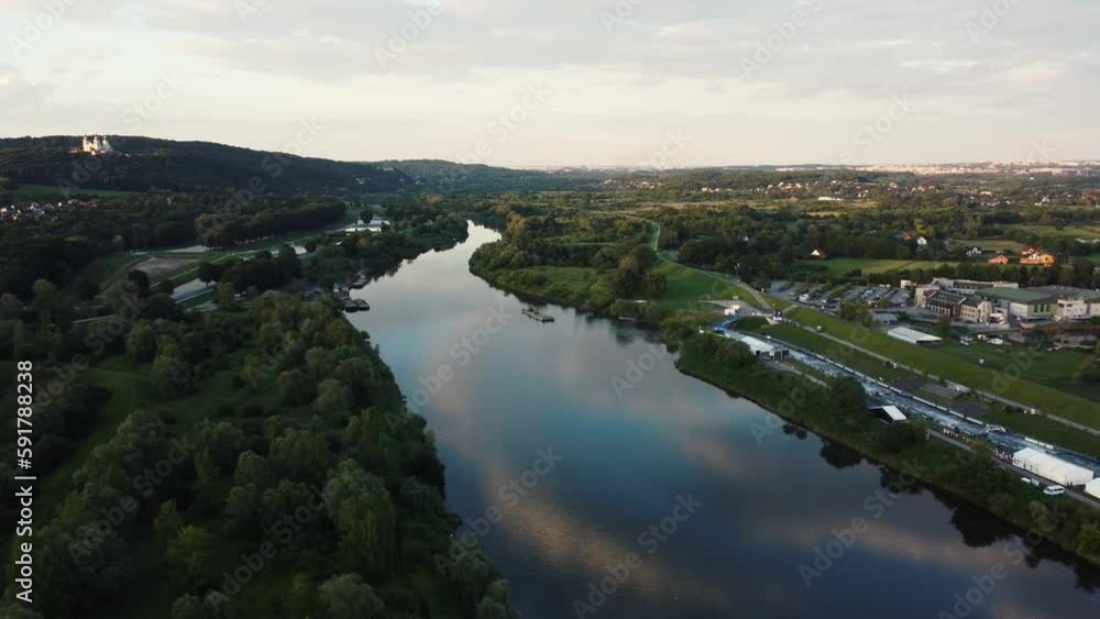 Vistula river aerial view Wisła Vistula river aerial view Wisła