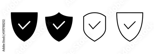 Shield check mark icon vector for web and mobile app. Protection approve sign. Insurance icon