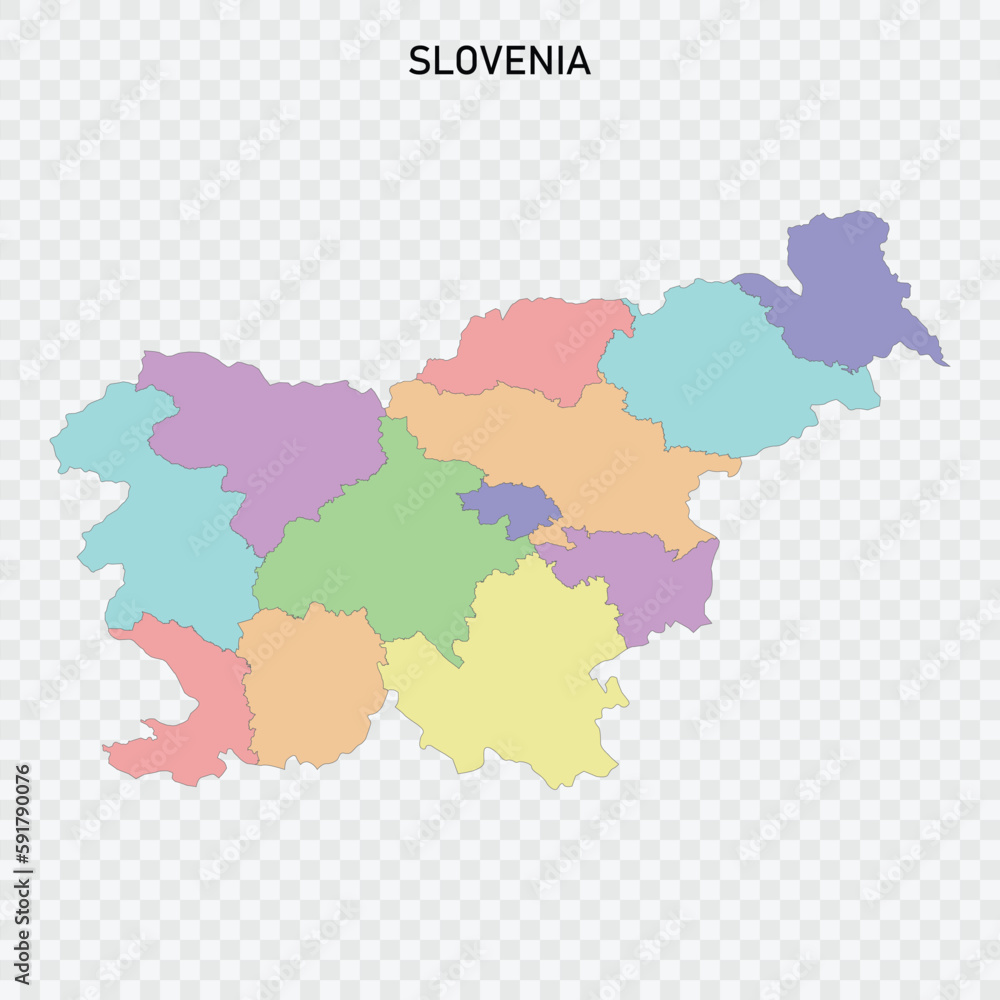 Isolated colored map of Slovenia Isolated colored map of Slovenia