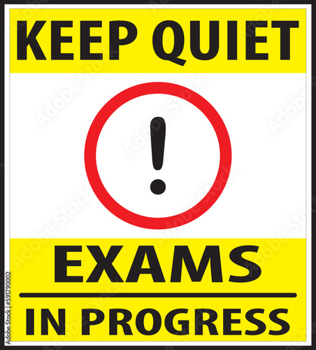 Exams in progress sign vector eps
