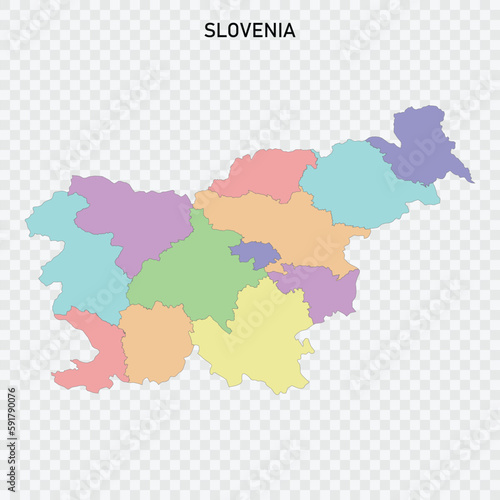 Isolated colored map of Slovenia