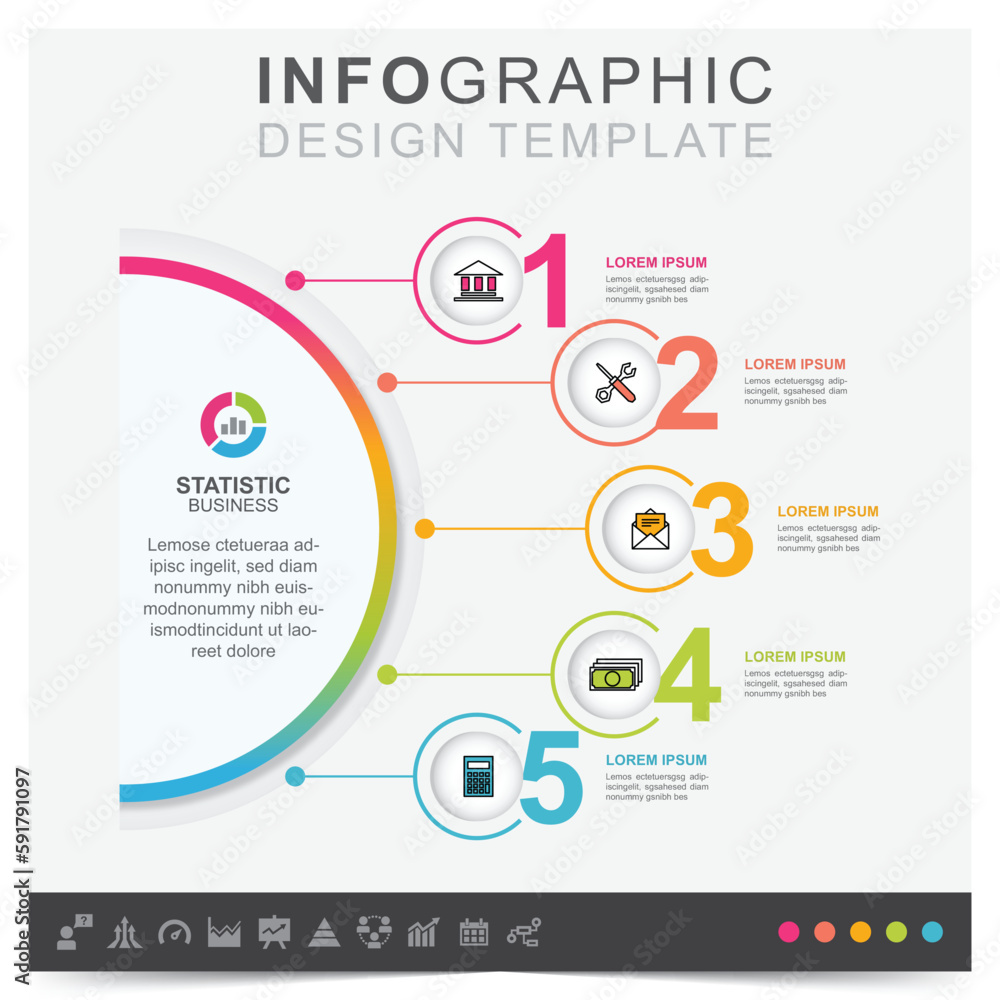 Fototapeta premium Infographic business plan and icons set