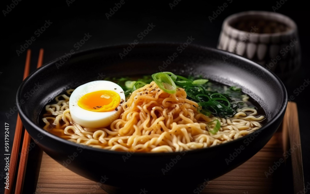 black bowl with ramen black bowl with ramen