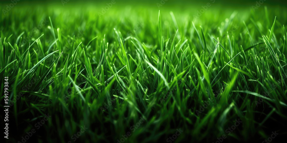 Green grass close-up. Generative AI Green grass close-up. Generative AI