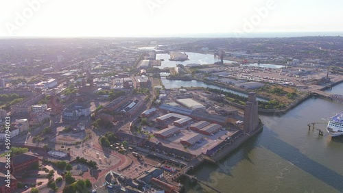 Wallpaper Mural Birkenhead, UK: Aerial view of city in England - landscape panorama of United Kingdom from above Torontodigital.ca