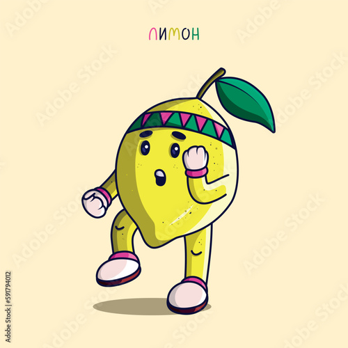 sports lemon . funny lemon. workout lemon