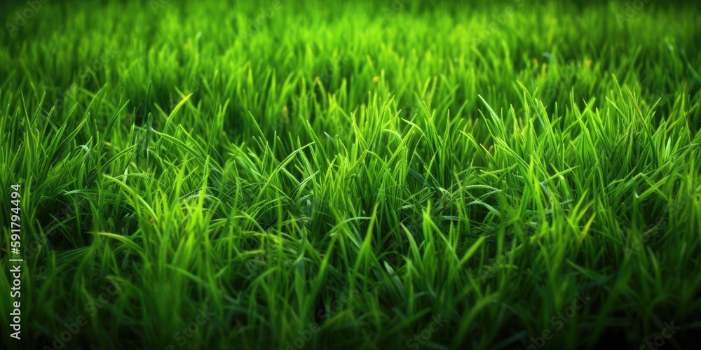Green grass close-up. Generative AI