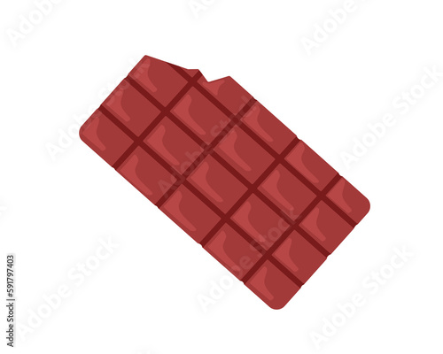 Chocolate bar, block with ite, bitten off piece. Sweet choco candy food, cocoa sugar dessert. Tasty delicious confectionery. Flat cartoon vector illustration isolated on white background