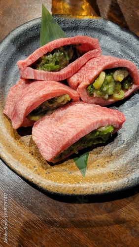 Cow tongue steak in Osaka, Japan