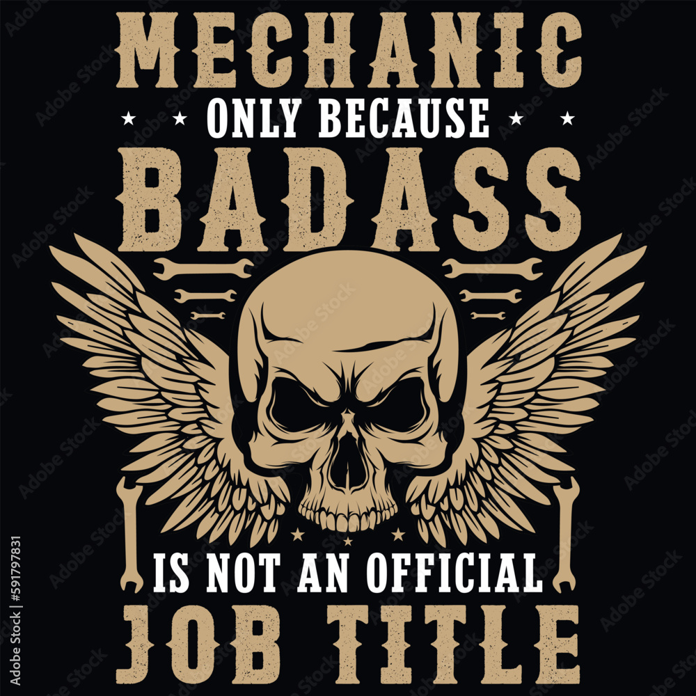 Fototapeta premium Mechanic graphics tshirt design 