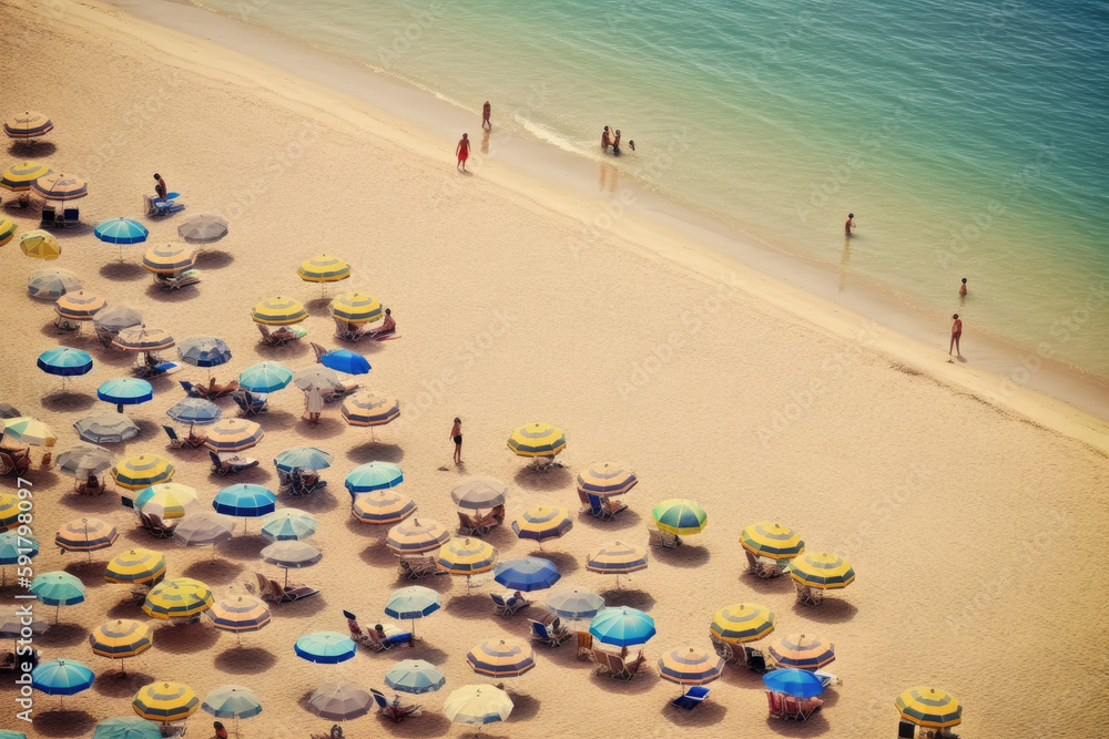Strand und Meer aus der Vogelperspektive 