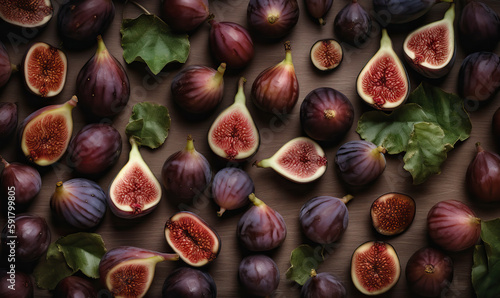 Figs on a dark background, Generative AI