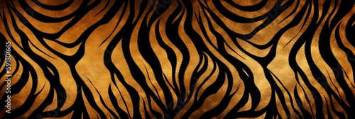 Tiger stripes background texture pattern design, wild, animals, cat, predator, Generative AI