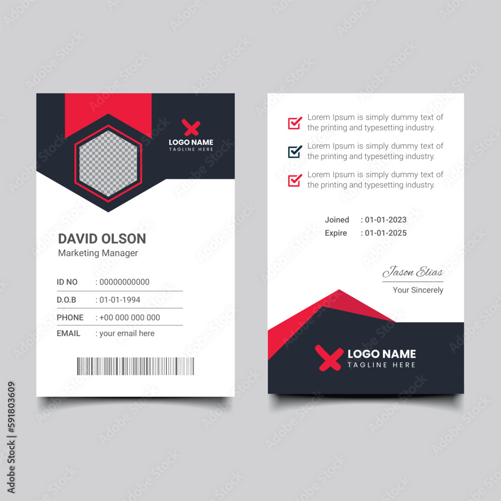 Corporate office employee id card template Corporate office employee id card template