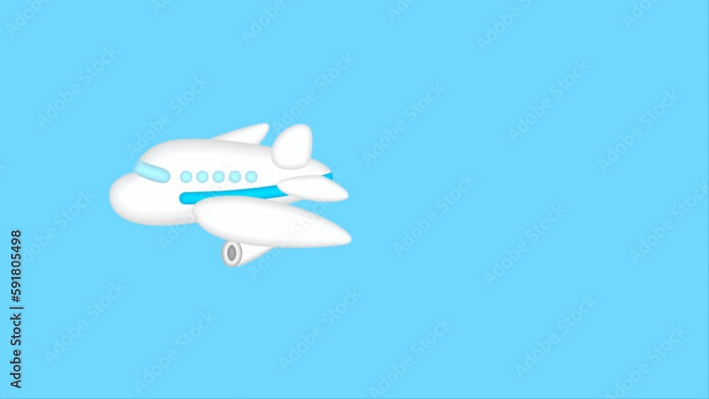 Flying Airplane in the Blue Sky Animation Flying Airplane in the Blue Sky Animation