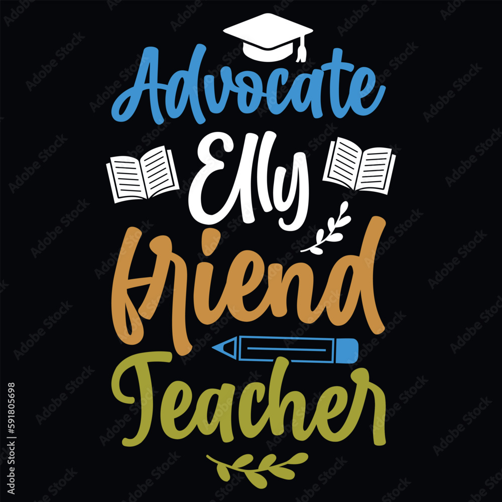 Obraz premium Elementary school teachings typography graphics tshirt design 