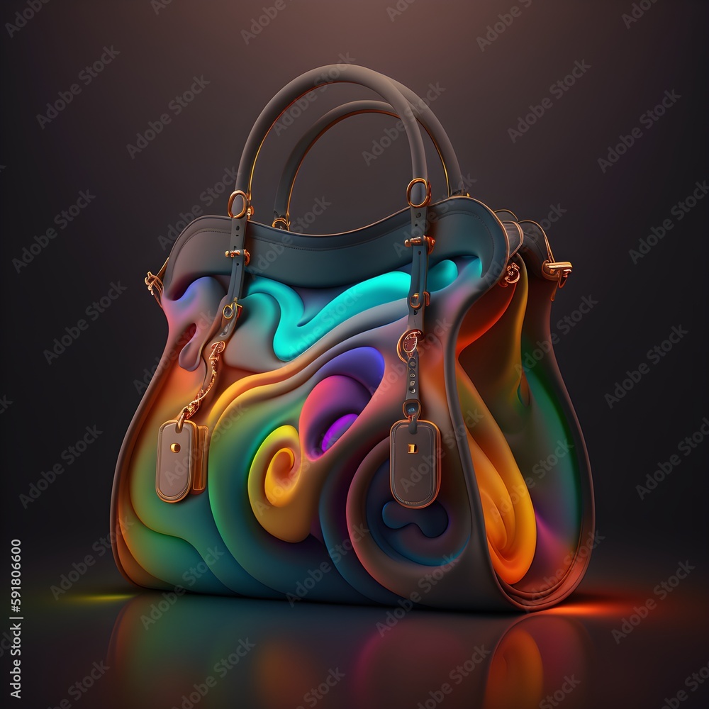 swirling minimalism hermes rainbow shoulder bag shapes light graphic