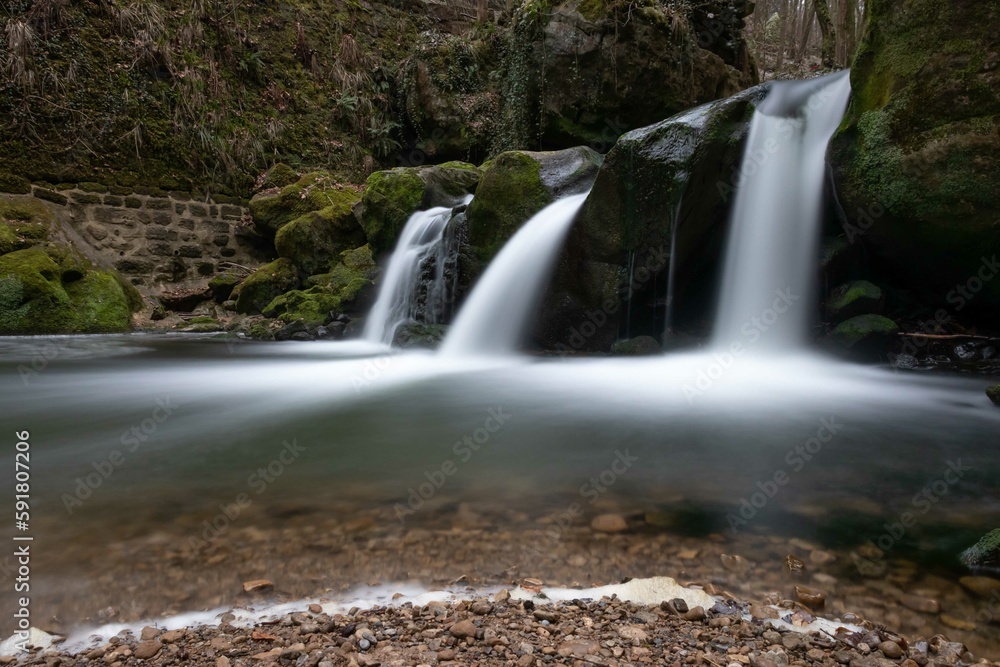 Fototapeta premium Small scenic Schiessentümpel waterfall Luxembourg