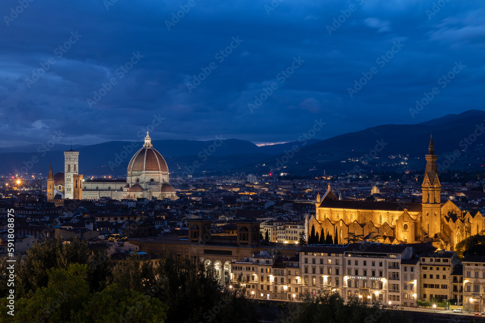 Panorama view on the Duomo, cathedral in Florence Italy