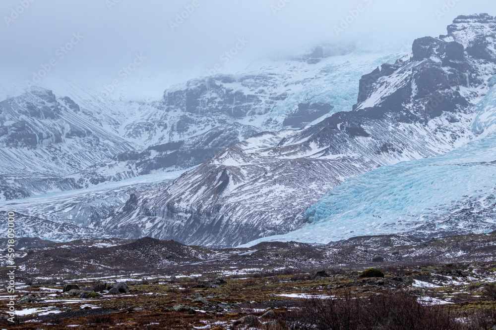  Glacier, mountains and landscape in Iceland