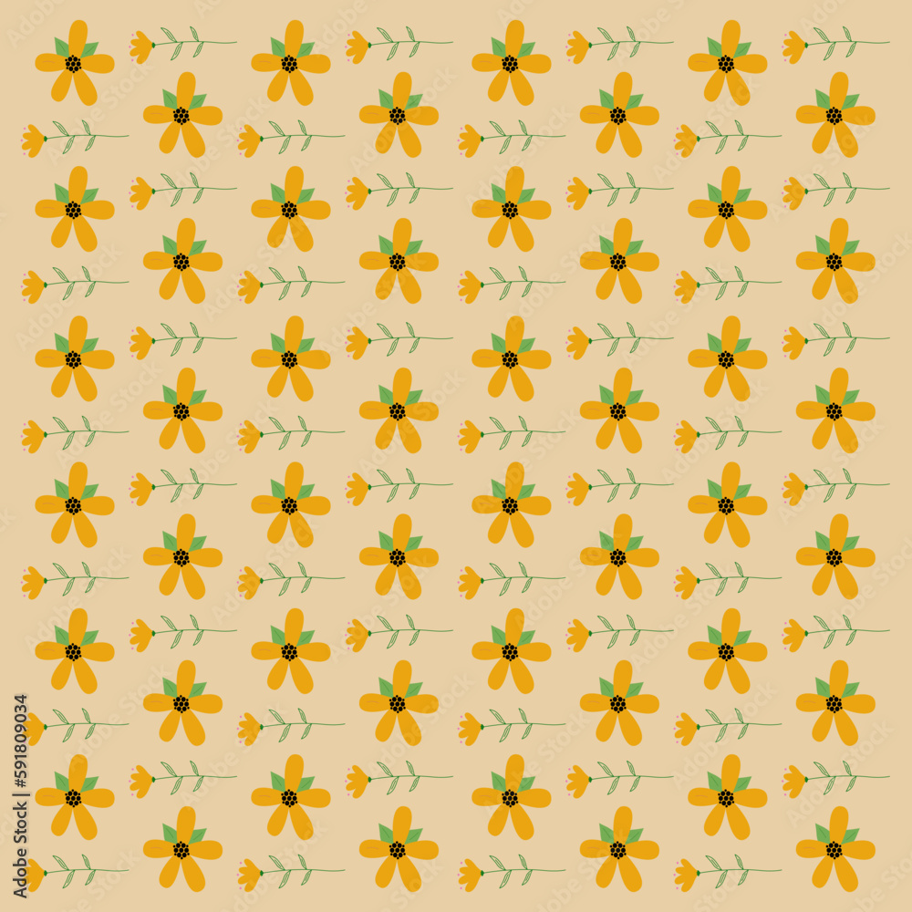 Retro Spring Floral Background, Pattern, Texture