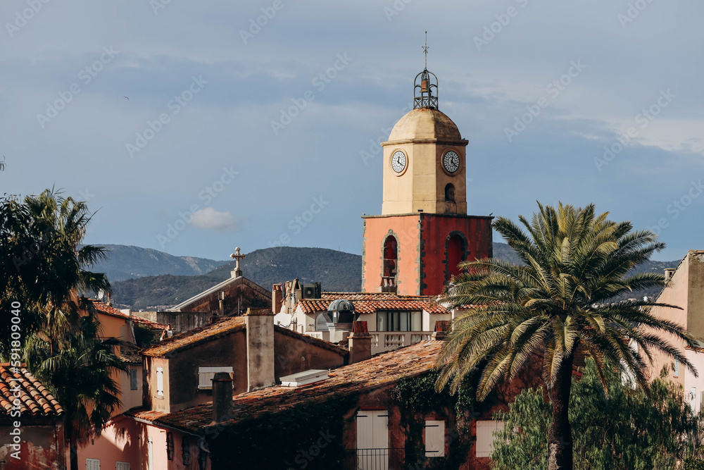 View of Saint-Tropez on a sunny winter day