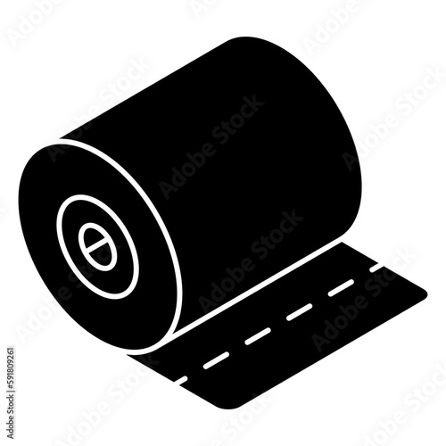 A flat design icon of haybale 