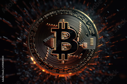 bitcoin cryptocurrency digital money exchange technology symbol generative ai