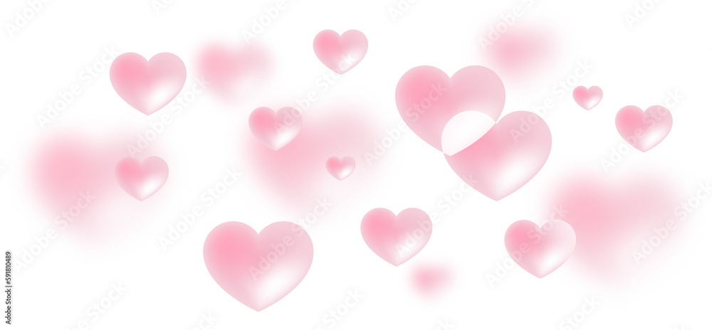pink heart 3d bokeh