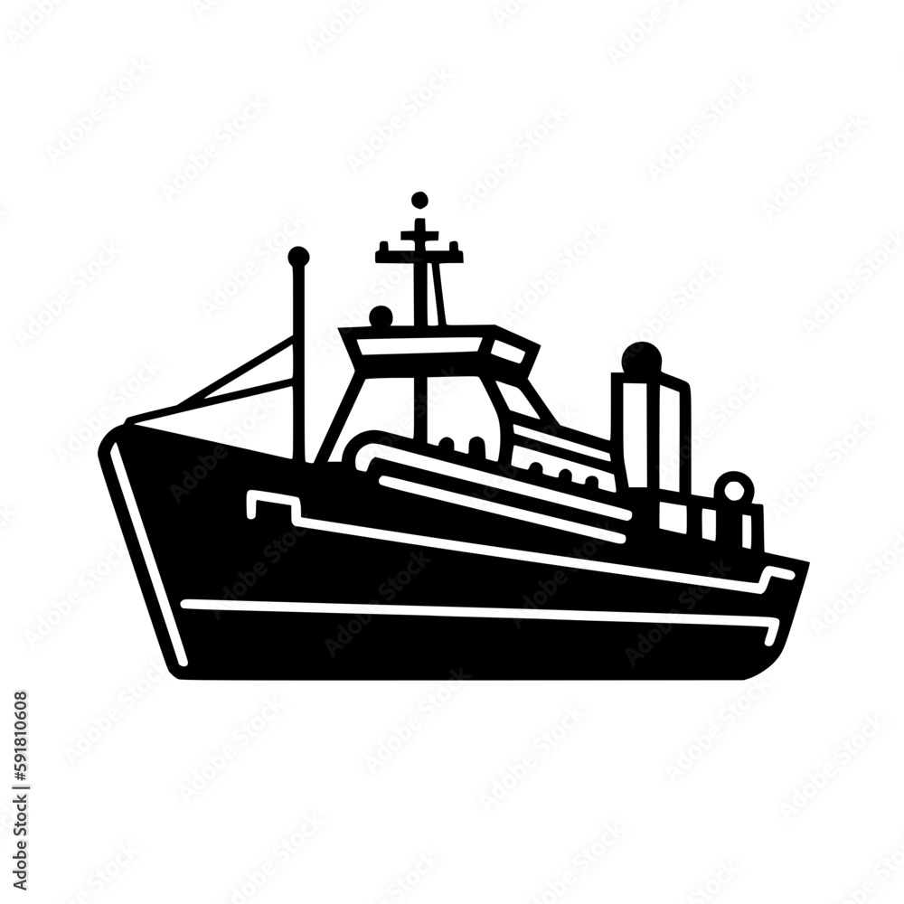 Fototapeta premium Ship vector illustration isolated on transparent background
