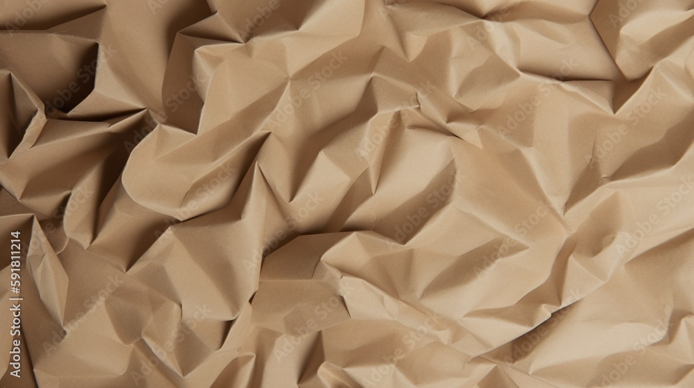 Crumpled brown paper background. Texture of crumpled paper.Generative Ai Crumpled brown paper background. Texture of crumpled paper.Generative Ai