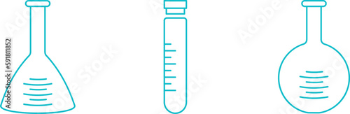 laboratory test tubes, science and study, broken down into layers