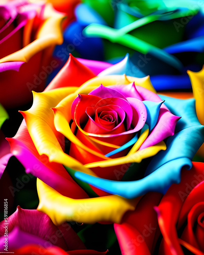 colorful rose petals