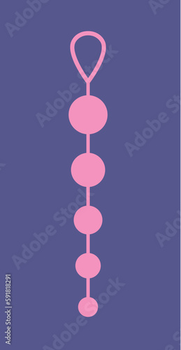Concept Sex toys bdsm supplements. This flat concept illustration features a vector pink sex toy on a clean purple background. Vector illustration.