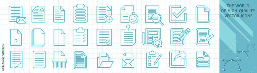 paper sheets icon on white background, documents files paper sheets icon on white background, documents files