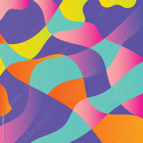 Colorful geometric background. Fluid shapes composition. Abstract background color gradient geometric ornament seamless pattern background design