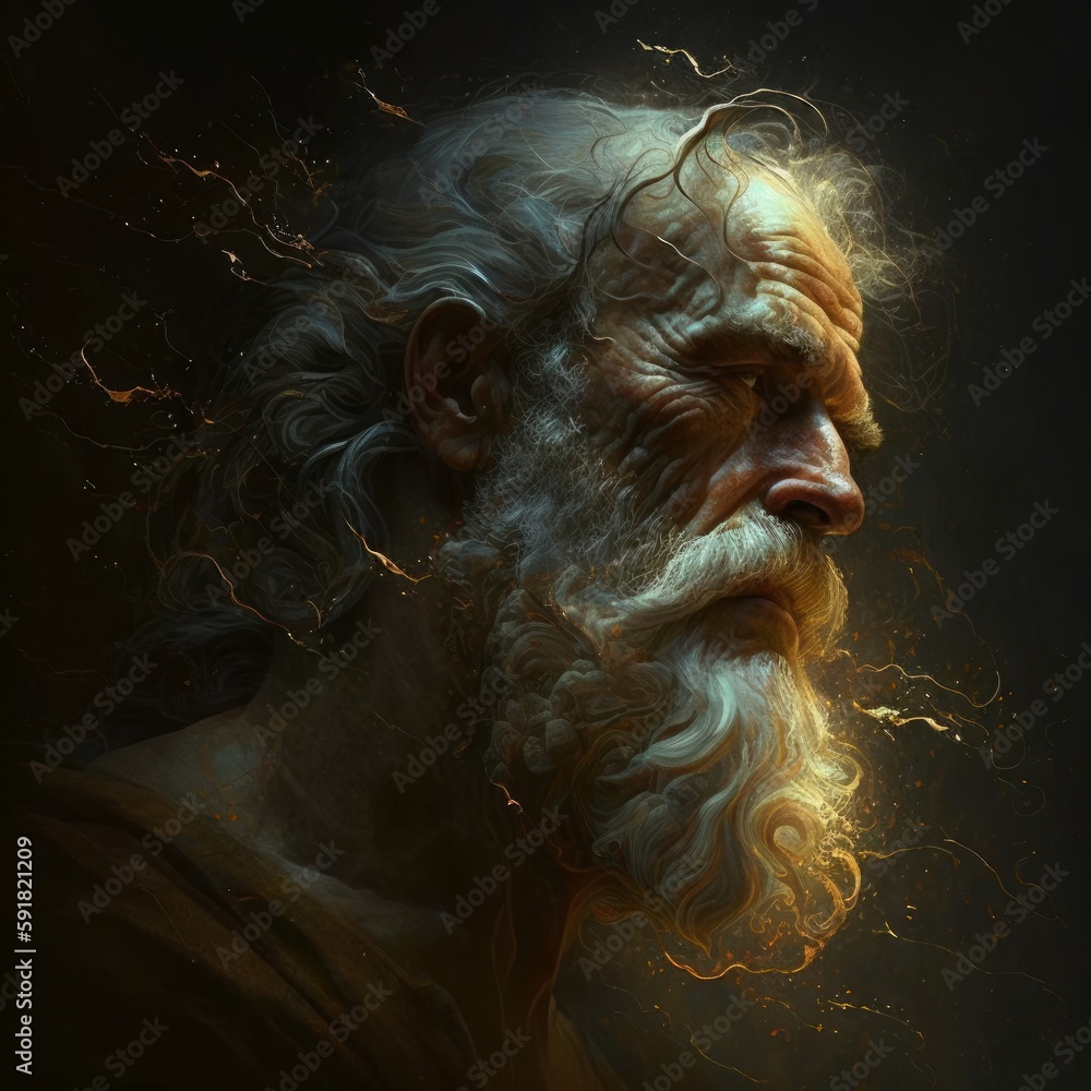 Depiction of God in Imaginative Style, Zeus, Old Deity, Generative AI