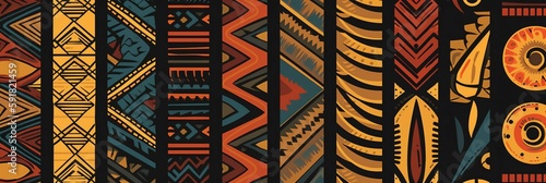 African tribal patterns, background texture design, print, web illustration, traditional art, Generative AI photo
