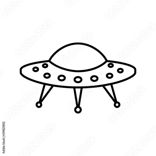 Ufo icon vector. Flying saucer illustration sign. Alien symbol or logo.