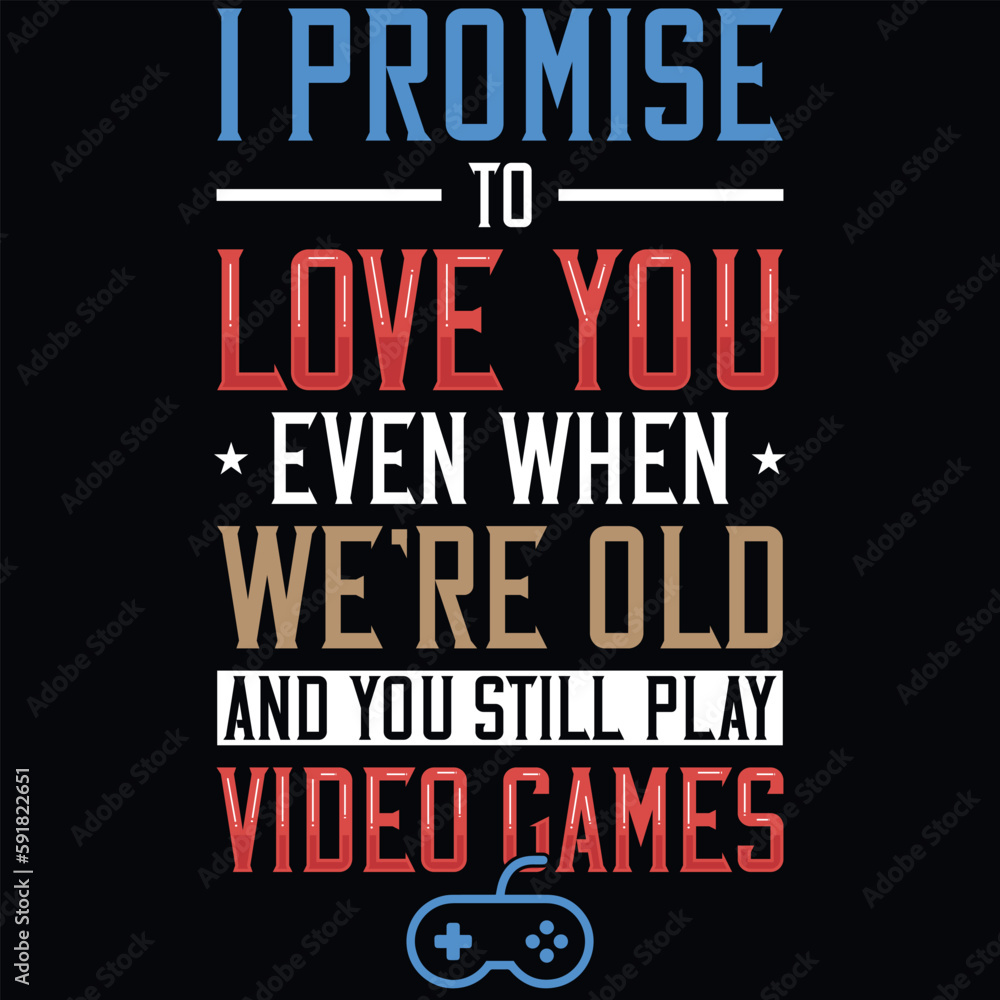 Obraz premium Gaming typography tshirt design 